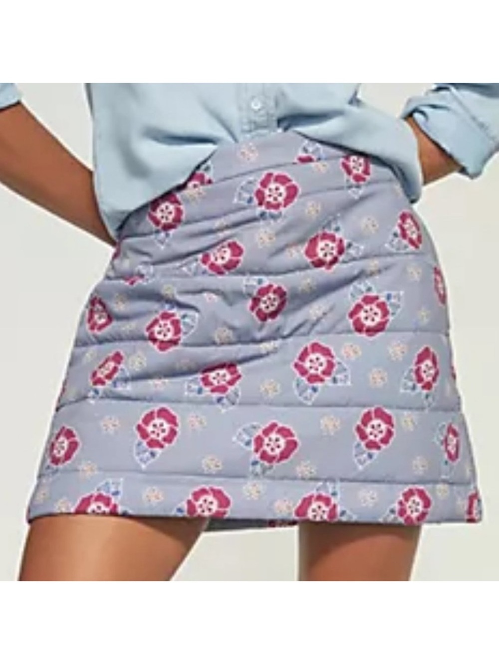 NWOT Anthropologie Carleen Quilted Floral Mini Skirt Small / Medium